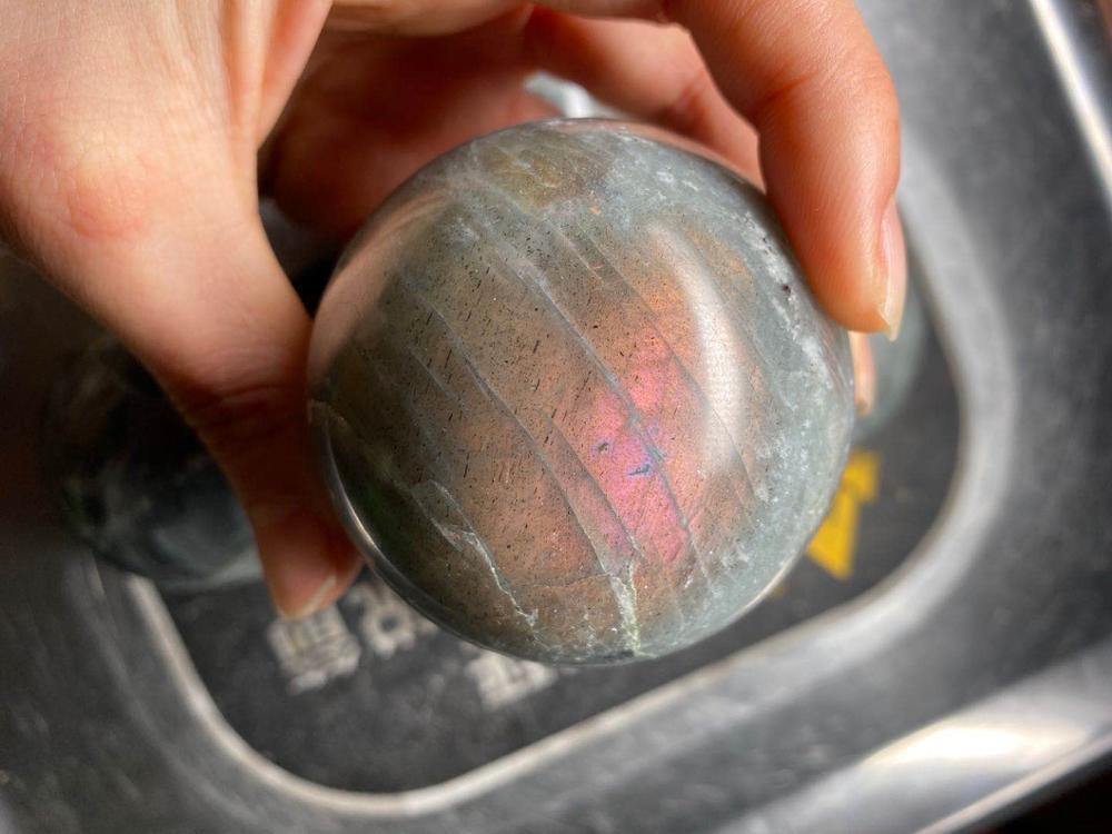 Orange&Purple Labradorite Sphere Quartz Wholesale - Image 6