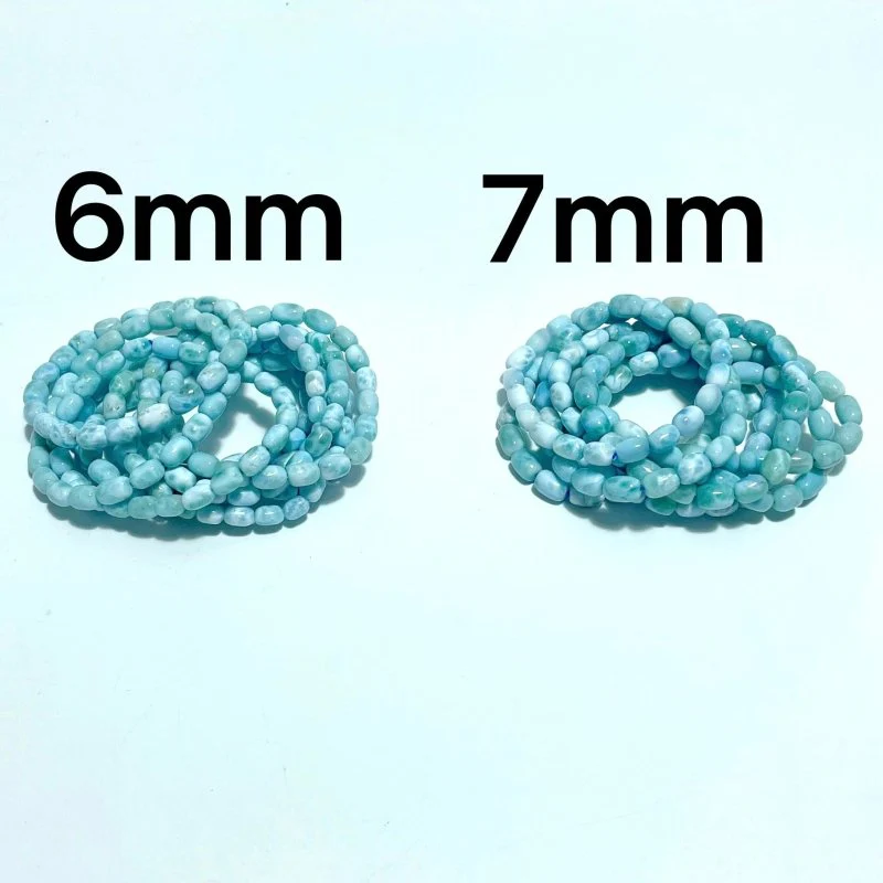 Oval Barrel Shape Larimar Bracelet Wholesale From Dominican Republic - Image 2