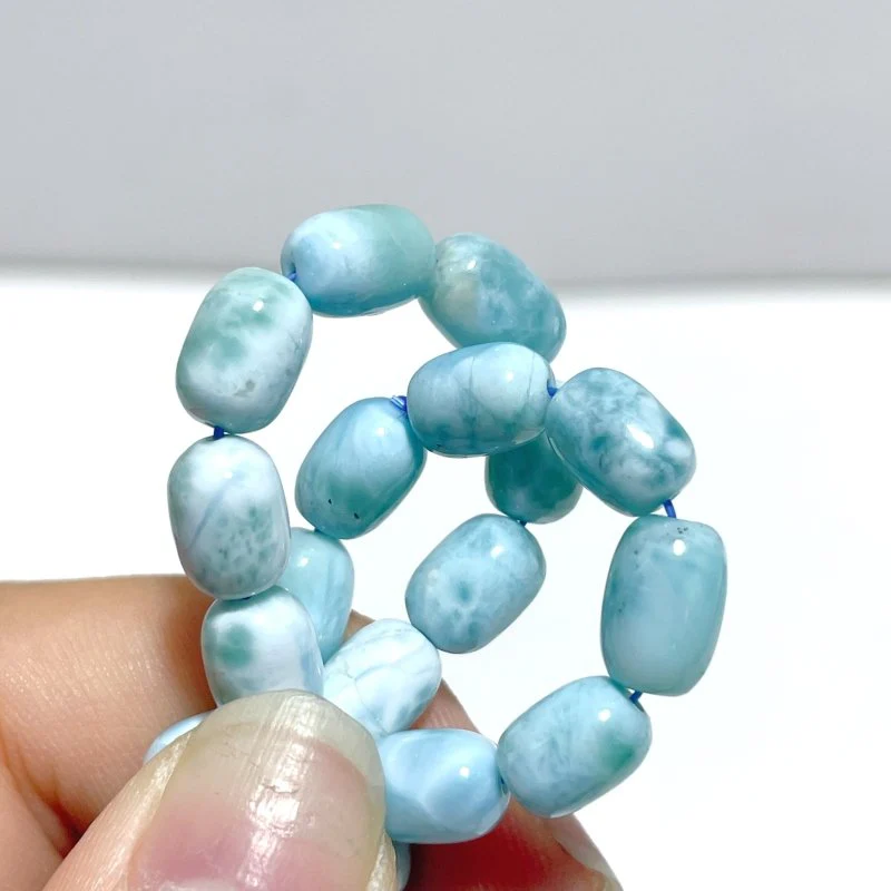Oval Barrel Shape Larimar Bracelet Wholesale From Dominican Republic - Image 4