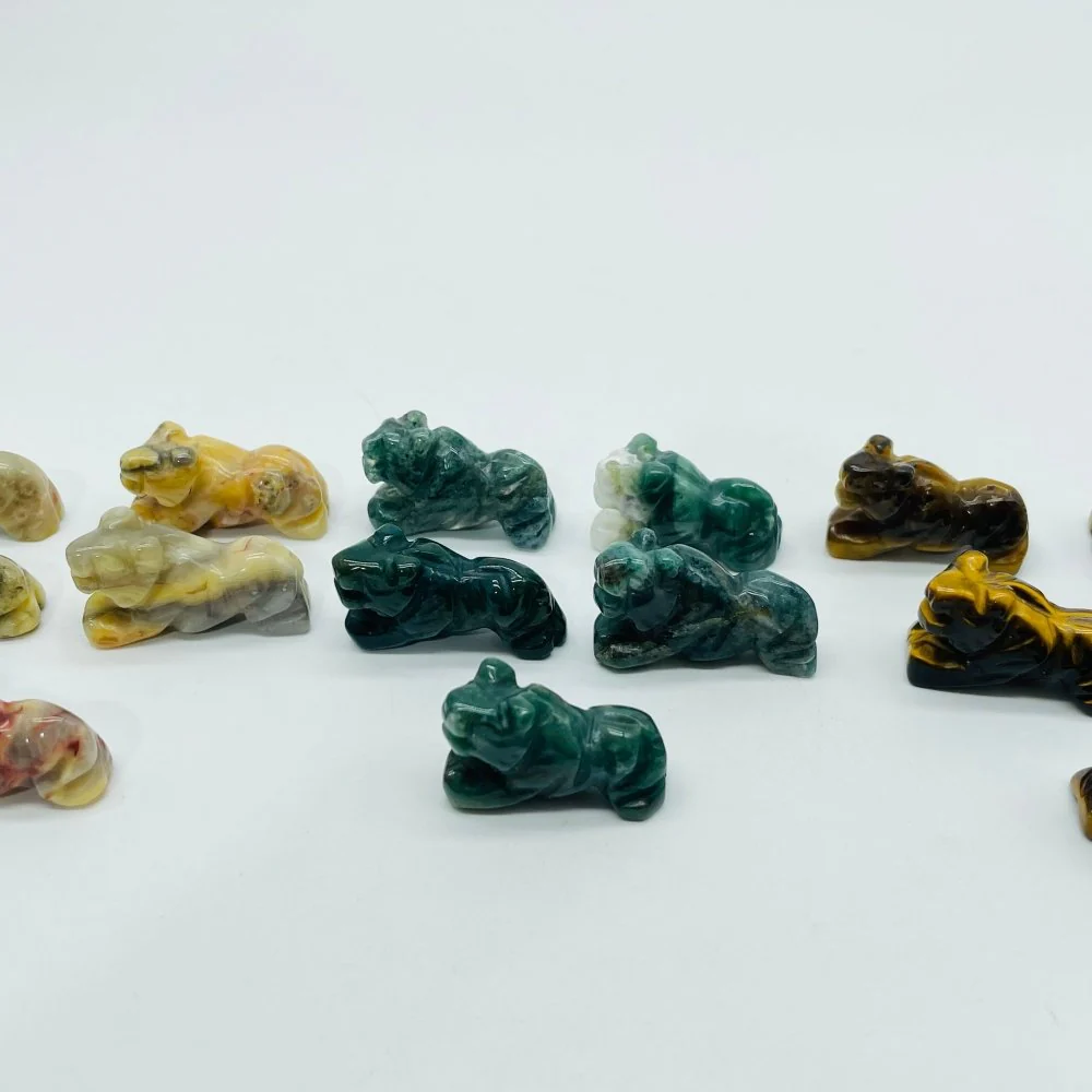 Panther Jaguar Carving Wholesale Moss Agate Tiger Eye Crazy Agate - Image 2