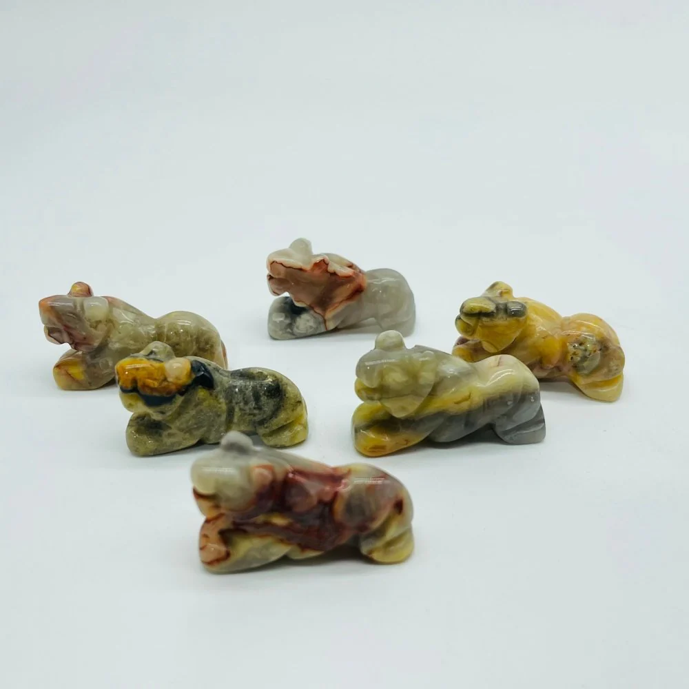 Panther Jaguar Carving Wholesale Moss Agate Tiger Eye Crazy Agate - Image 4