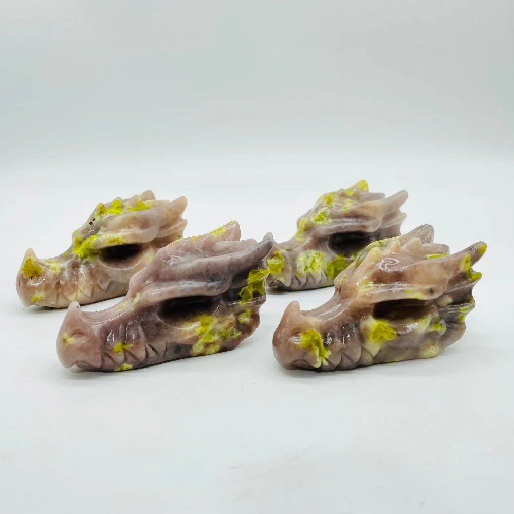 Peach Blossom Stone(Chinese name) Dragon Head Carving Wholesale