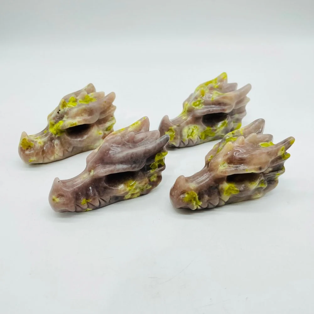 Peach Blossom Stone(Chinese name) Dragon Head Carving Wholesale - Image 2