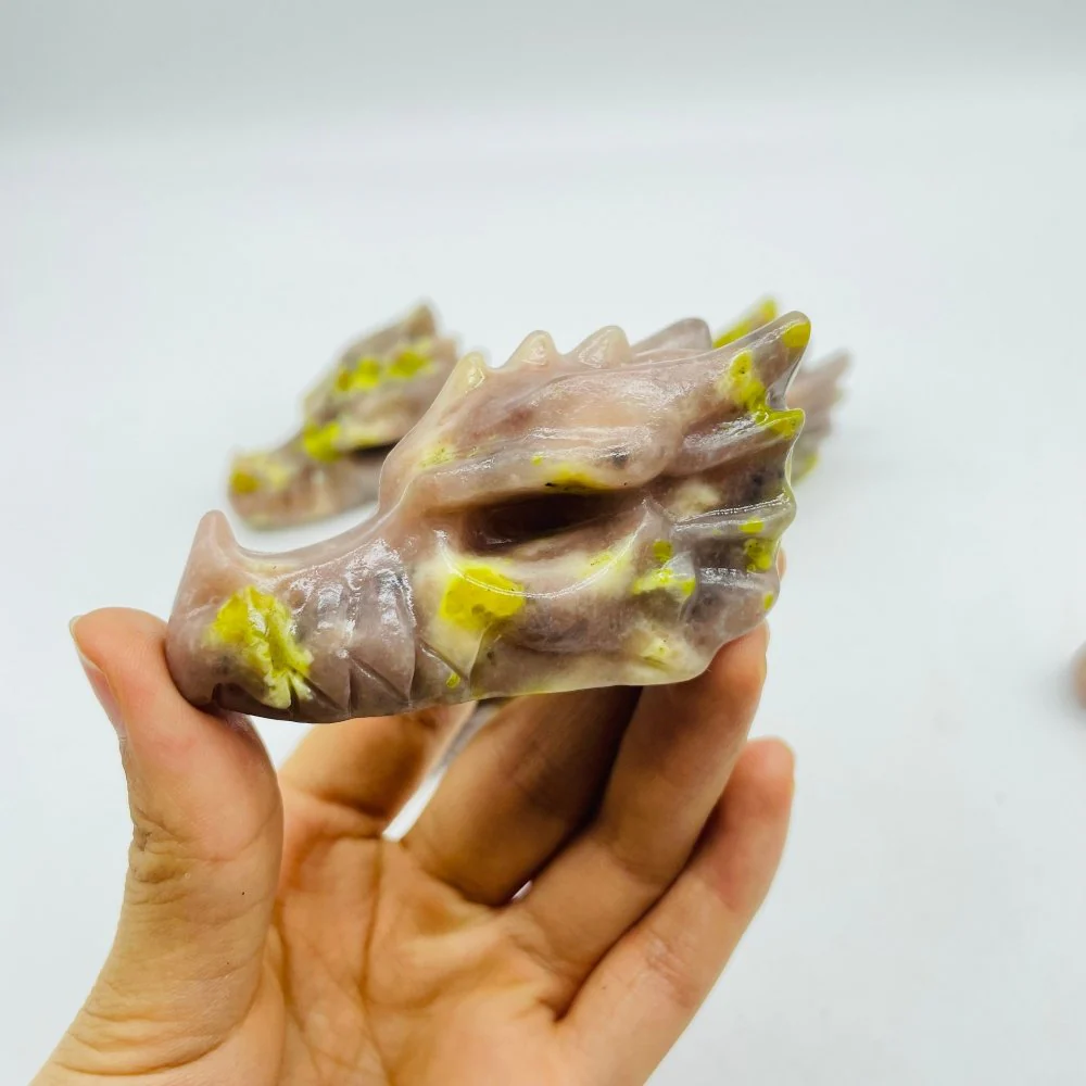 Peach Blossom Stone(Chinese name) Dragon Head Carving Wholesale - Image 3