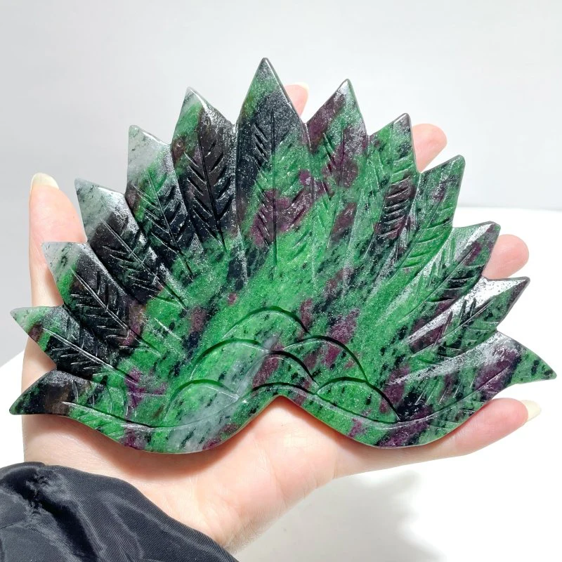 3 Pieces Beautiful Peacock Wing With Stand Ruby In Kyanite Golden Hematoid Quartz - Image 3