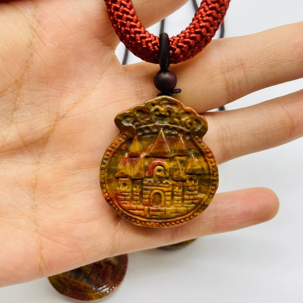 Ocean Jasper Castle Carving Pendant Wholesale - Image 5