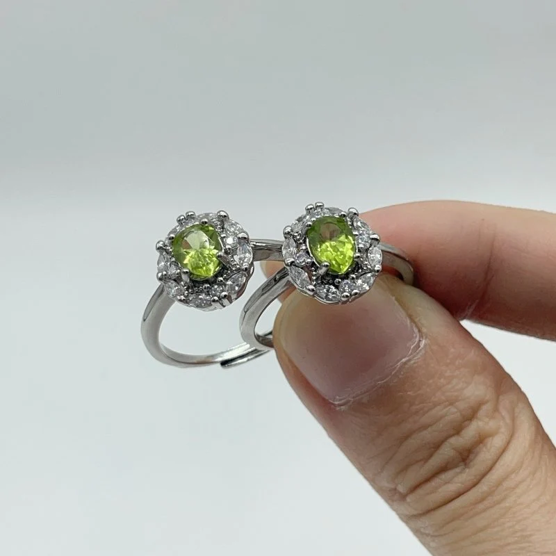 Peridot Cut Faceted Ring Wholesale - Image 2