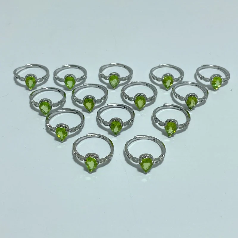 Peridot Cut Faceted Ring Waterdrop Shape Wholesale - Image 4