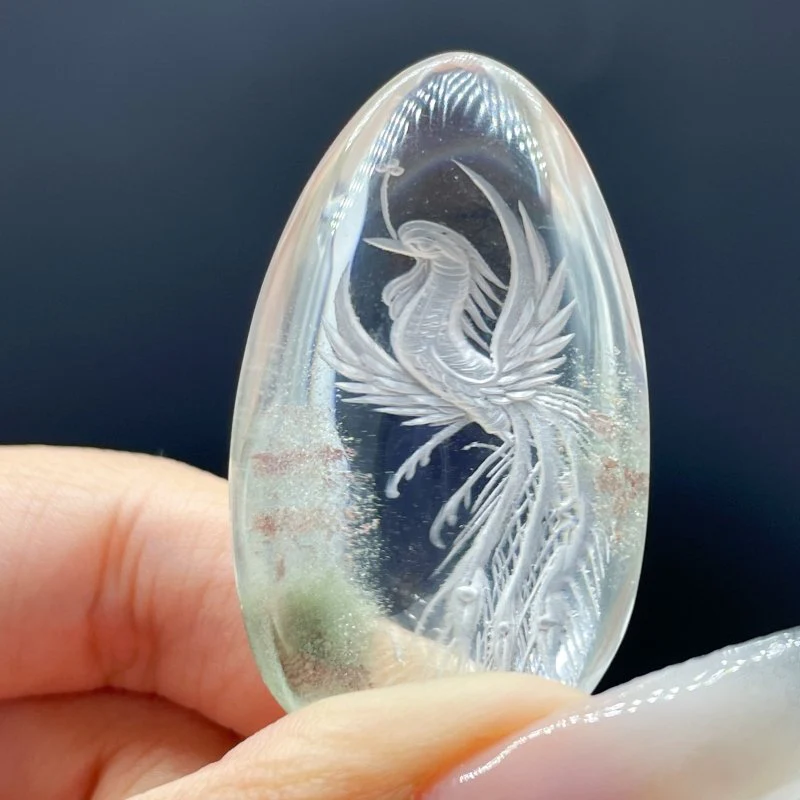 3 Pieces Phoenix Garden Quartz Inner Scene Carving - Image 3