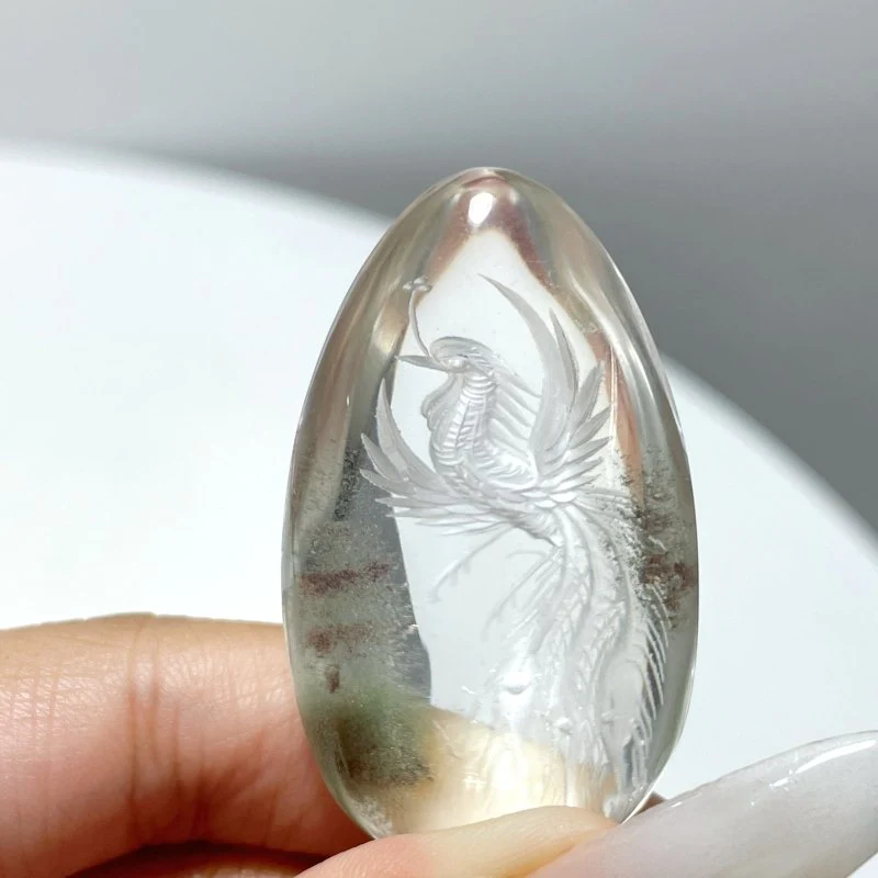 3 Pieces Phoenix Garden Quartz Inner Scene Carving - Image 4