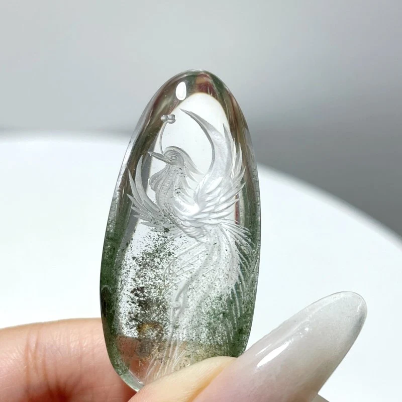 3 Pieces Phoenix Garden Quartz Inner Scene Carving - Image 5