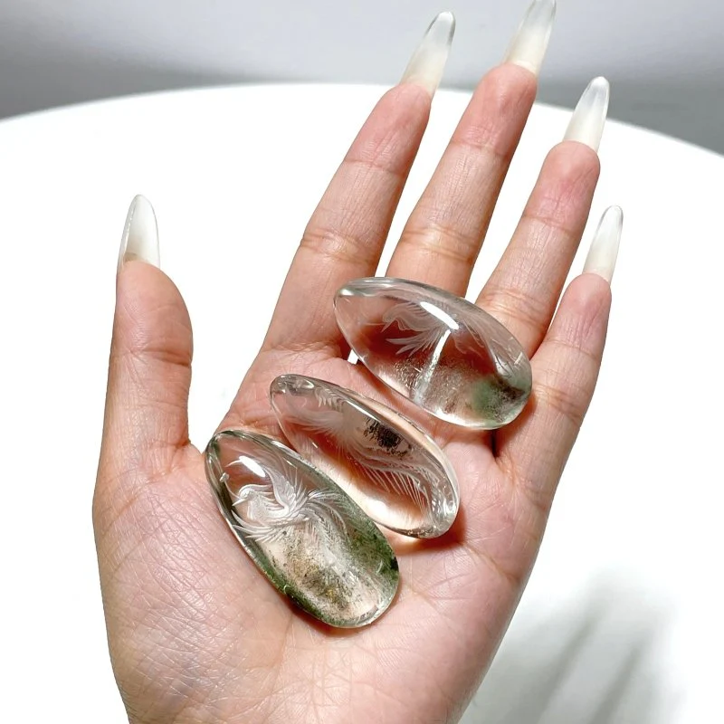 3 Pieces Phoenix Garden Quartz Inner Scene Carving - Image 7