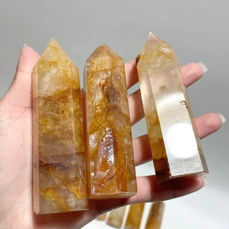 53 Pieces High Quality Fat Golden Hematiod Quartz Tower Points Fire Quartz - Image 7