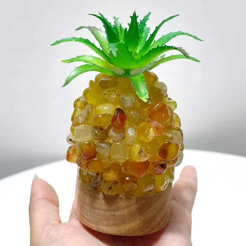 4 Color Pineapple LED Table Lamp Decorations Amethyst Agate - Image 10