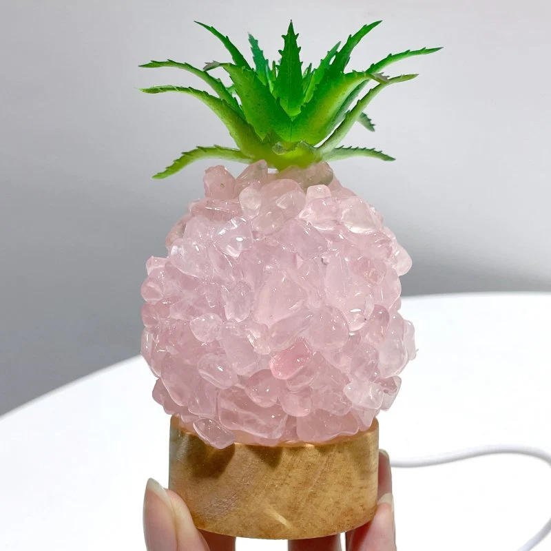 4 Color Pineapple LED Table Lamp Decorations Amethyst Agate - Image 5