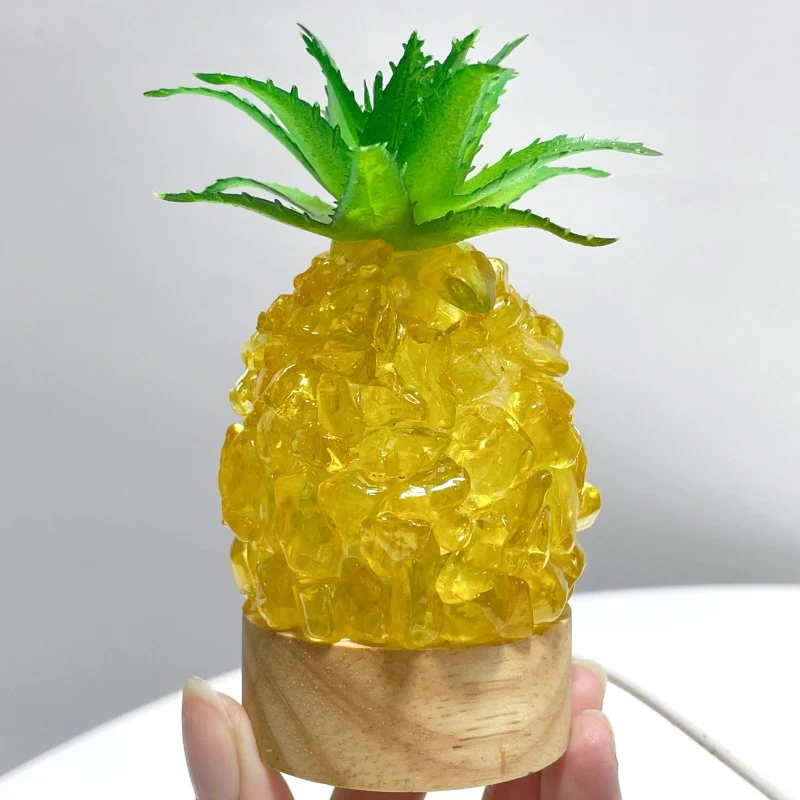 4 Color Pineapple LED Table Lamp Decorations Amethyst Agate - Image 7
