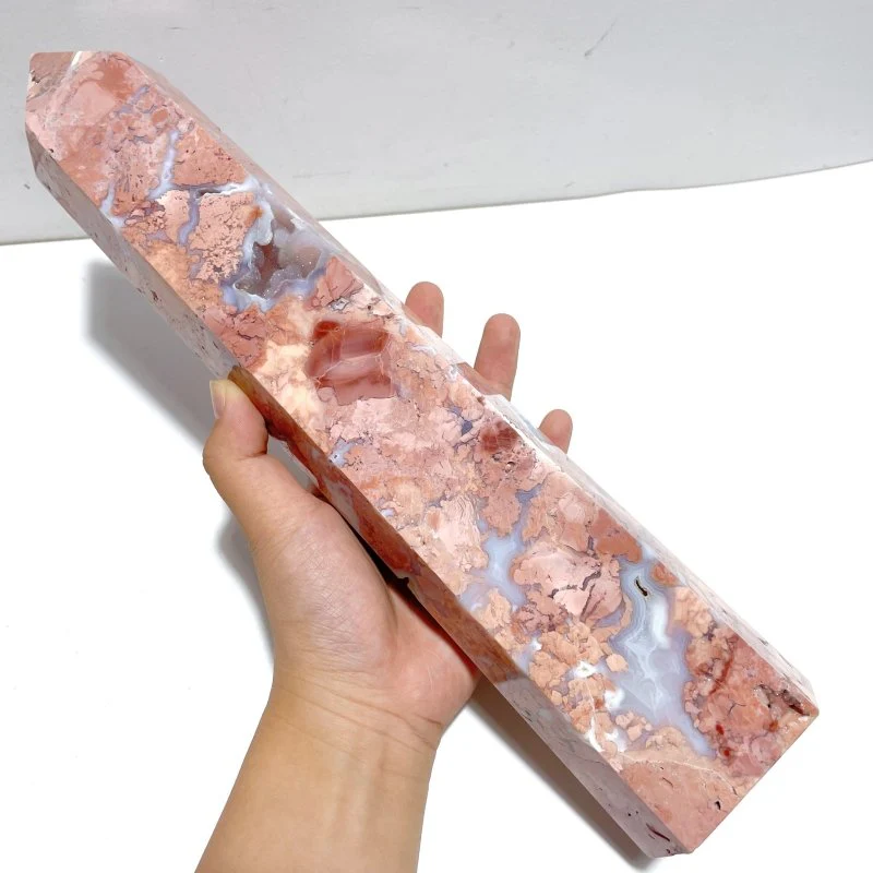 3 Pieces High Quality Large Pink Agate Druzy Geode Tower - Image 3