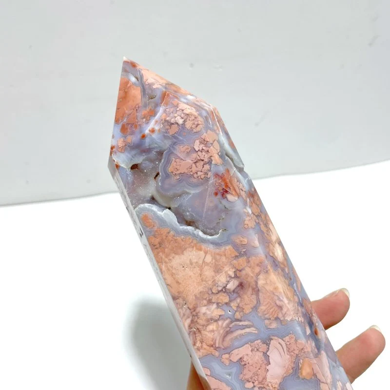 3 Pieces High Quality Large Pink Agate Druzy Geode Tower - Image 4