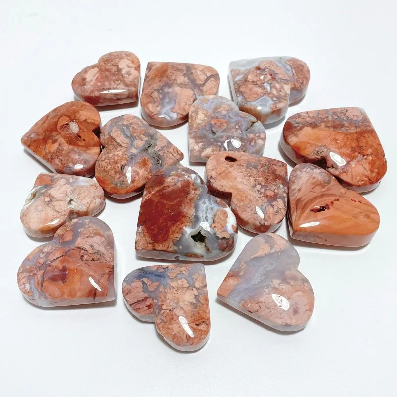 Beautiful Pink Agate Heart Wholesale