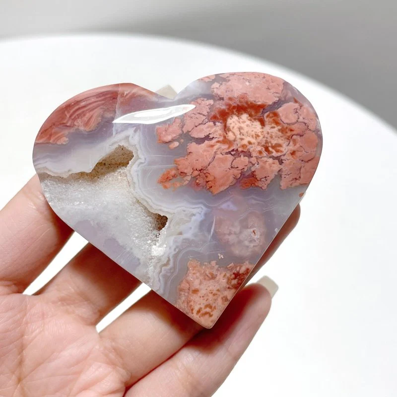 Beautiful Pink Agate Heart Wholesale - Image 2