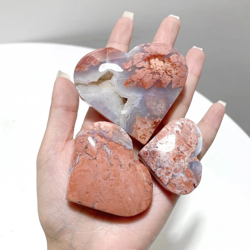 Beautiful Pink Agate Heart Wholesale - Image 4