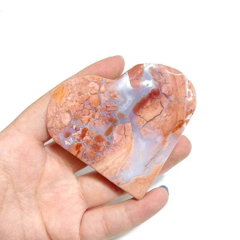 10 Pieces Pink Agate Heart With Stand - Image 9