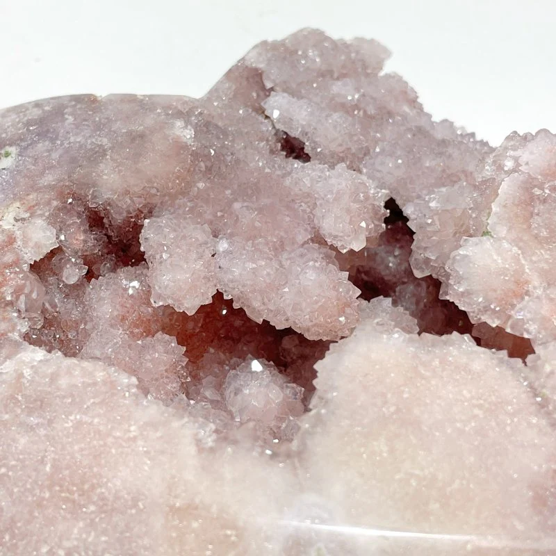 Pink Amethyst Geode Heart With Stand - Image 5