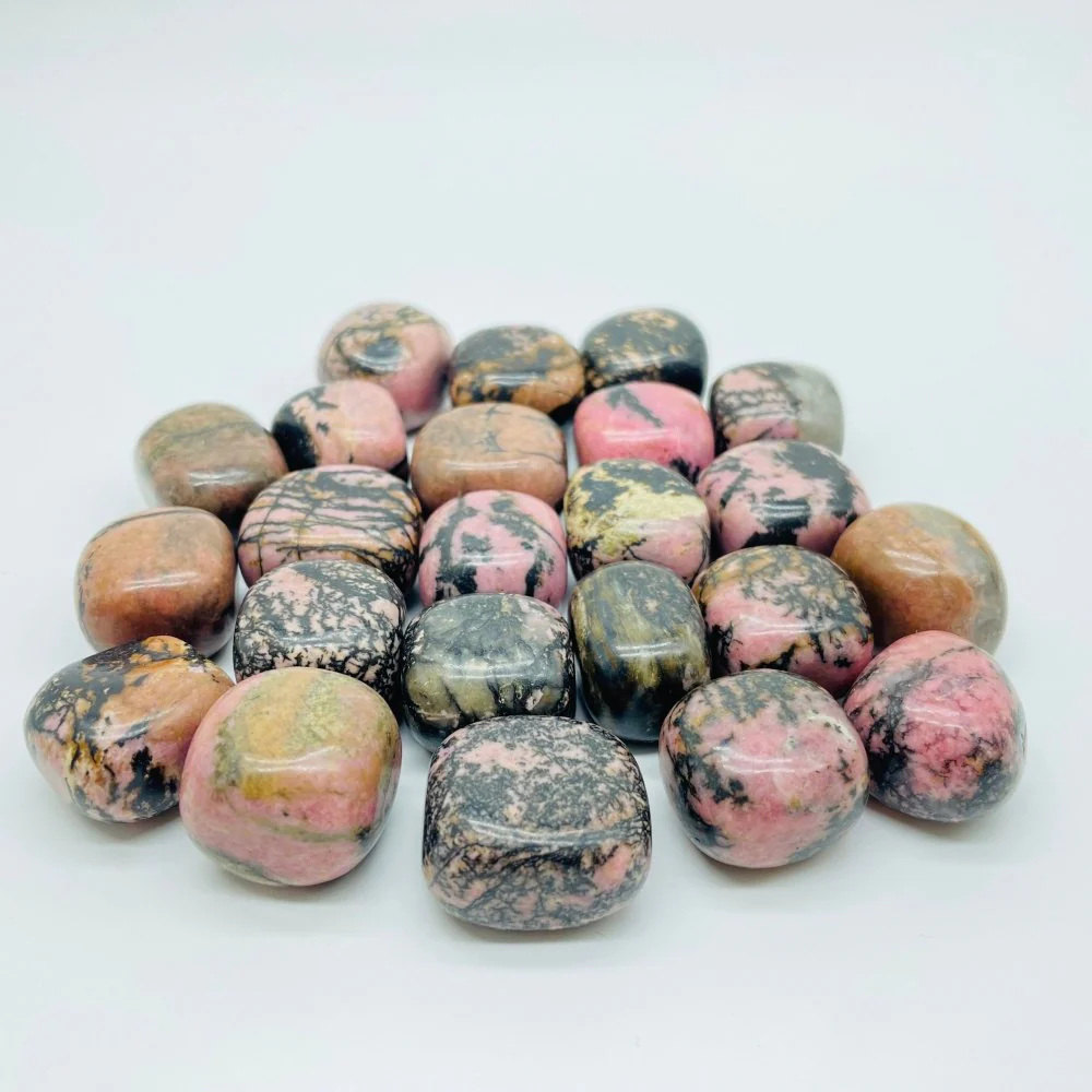 Pink Black Rhodonite Tumbled Wholesale - Image 3