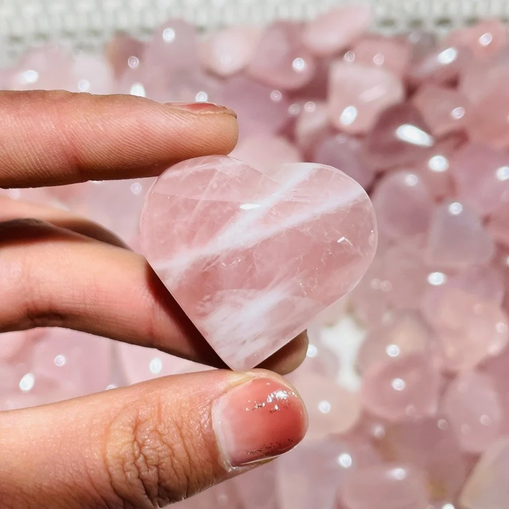 200 Pieces Pink Madagascar Rose Quartz Heart - Image 3