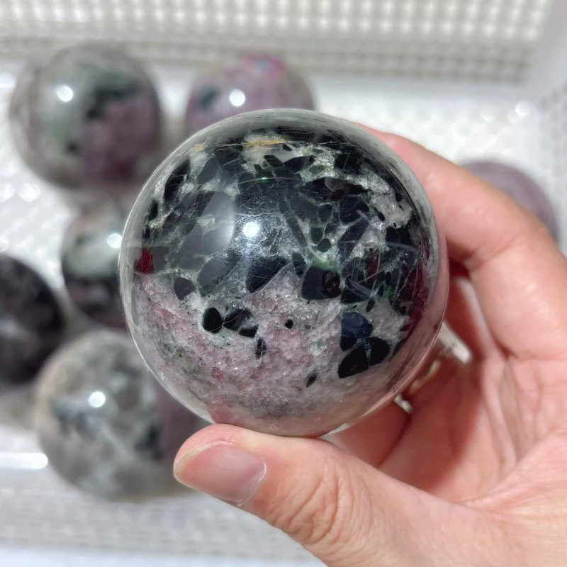 10 Pieces Pink Mixed Green Tourmaline Spheres - Image 3