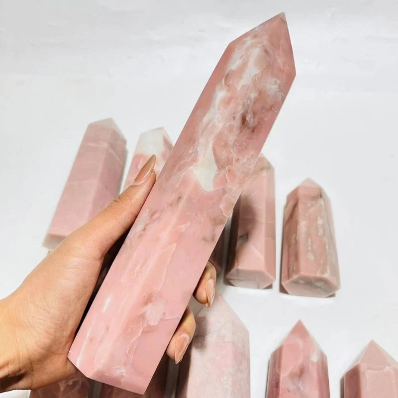 11 Pieces Pink Opal Crystal Tower - Image 3