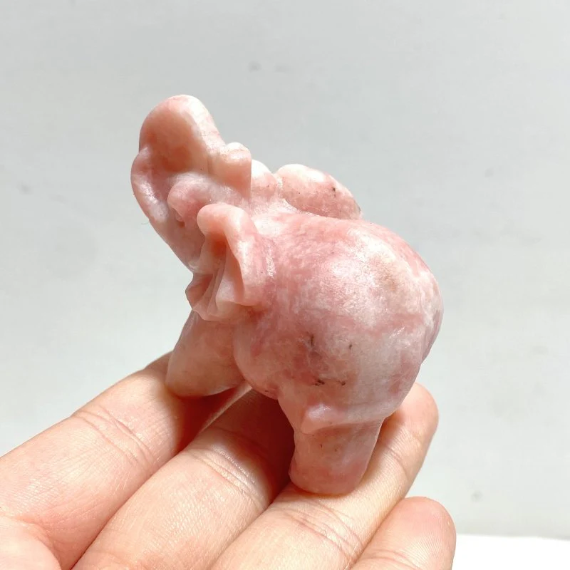 Pink Opal Elephant Carving Wholesale - Image 6