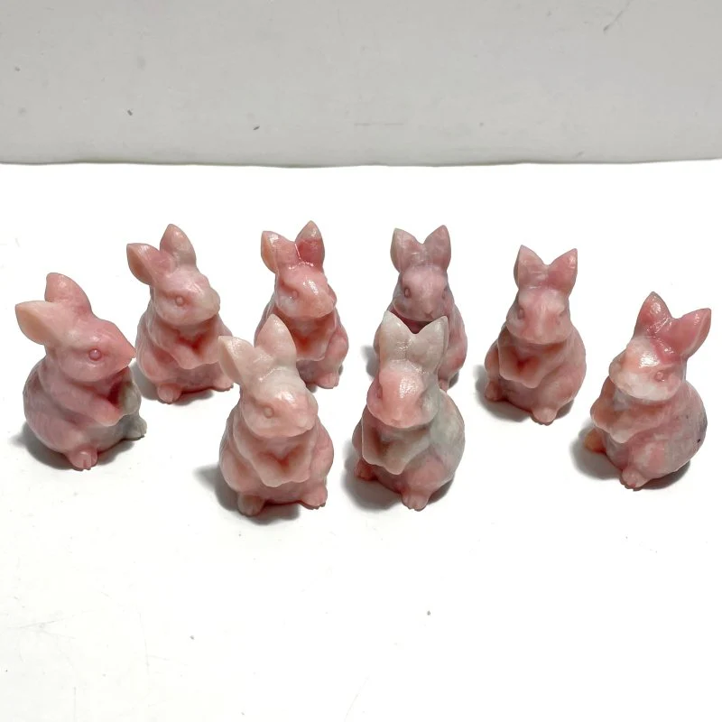 Pink Opal Rabbit Carving Wholesale - Image 6