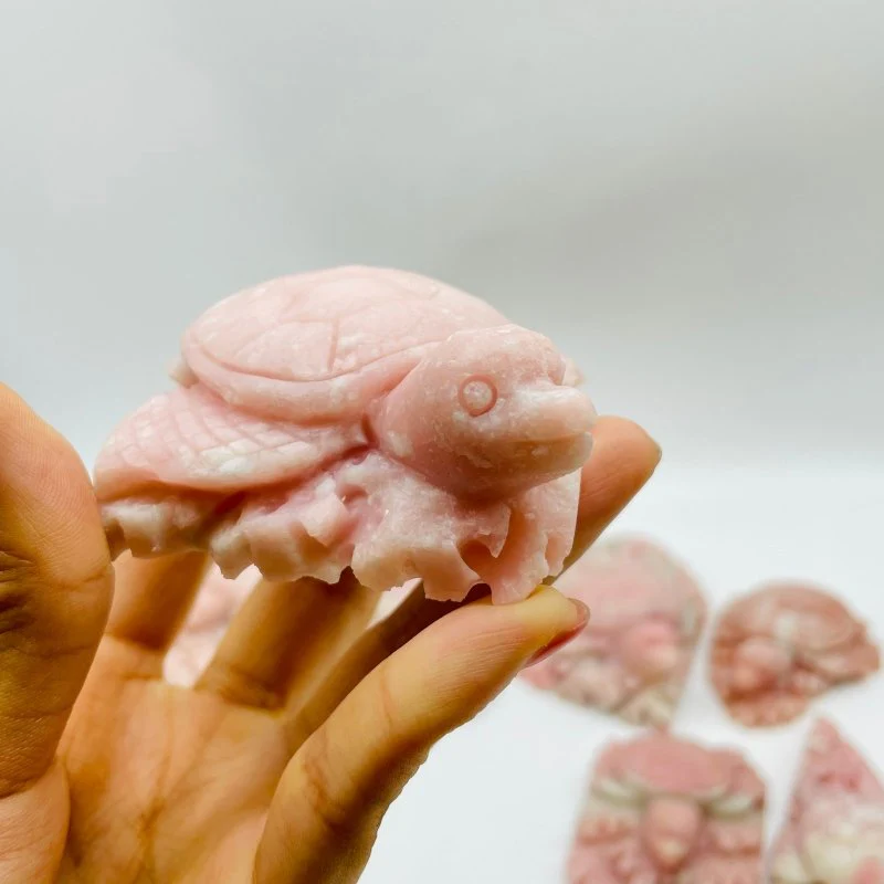 10 Pieces Beautiful Pink Opal Sea Turtle Carving - Image 6
