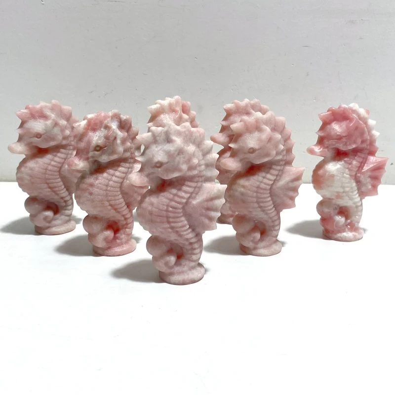 Pink Opal Seahorse Carving Wholesale