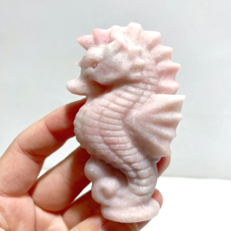 Pink Opal Seahorse Carving Wholesale - Image 2