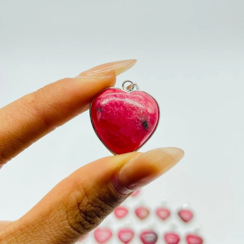29 Pieces Pink Rhodonite Stone Heart Pendant - Image 6