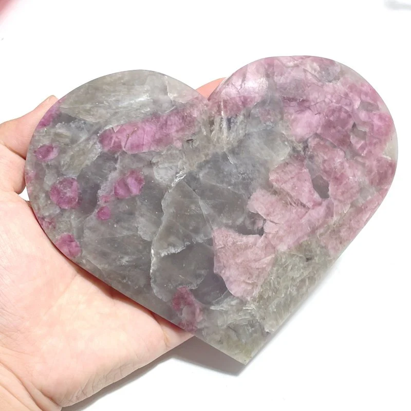 7 Pieces Pink Tourmaline Heart With Stand - Image 2