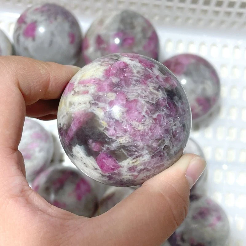11 Pieces Pink Tourmaline Spheres Balls - Image 3
