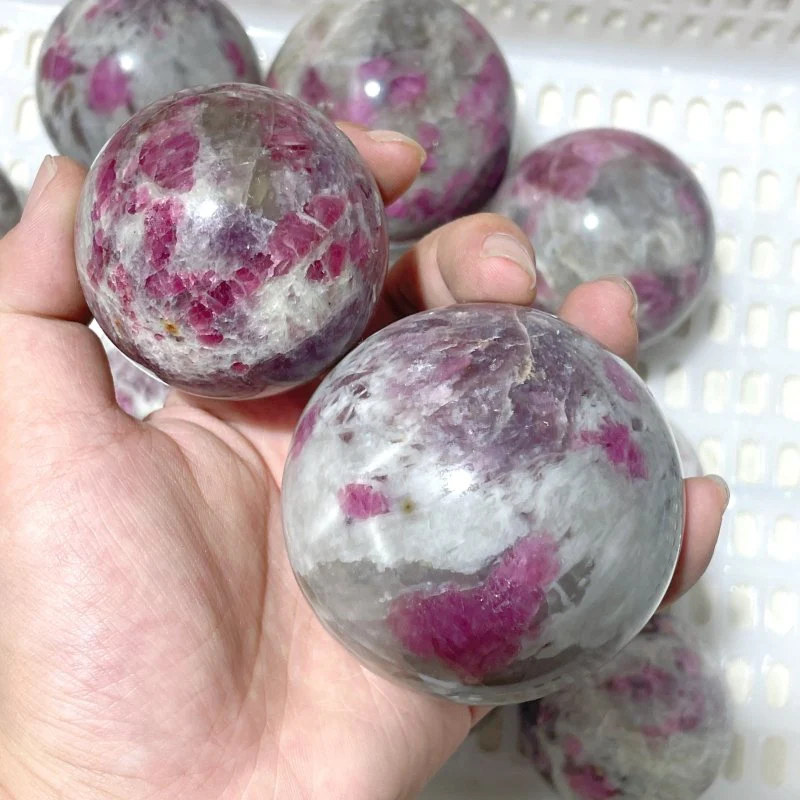 11 Pieces Pink Tourmaline Spheres Balls - Image 4