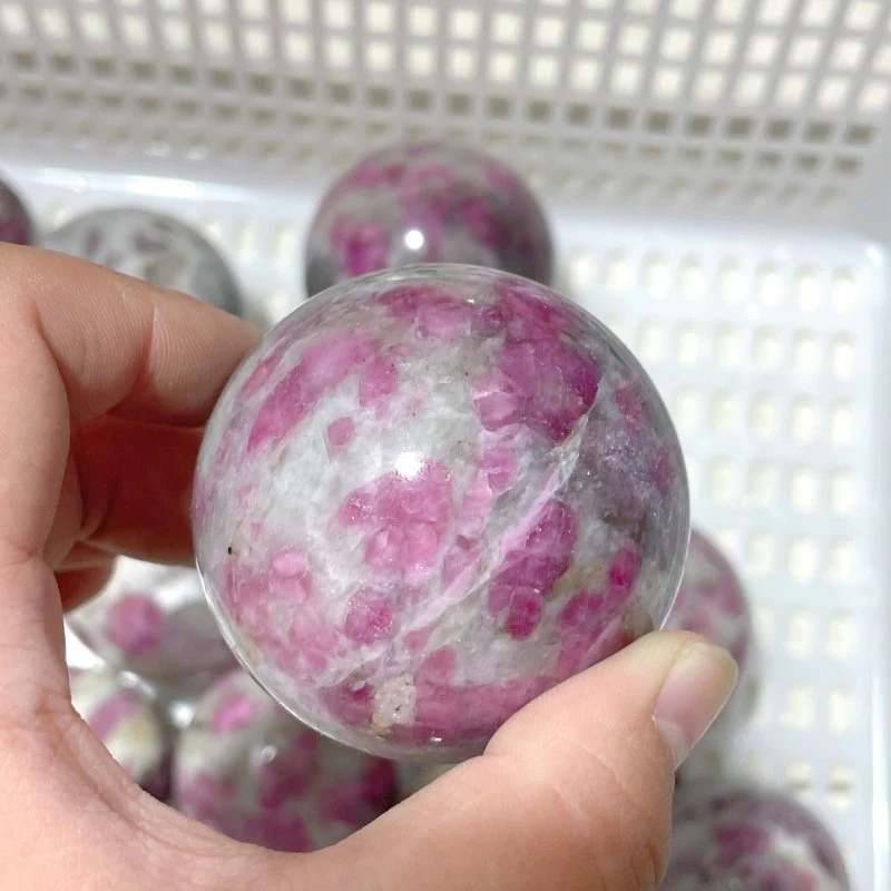11 Pieces Pink Tourmaline Spheres Balls - Image 5