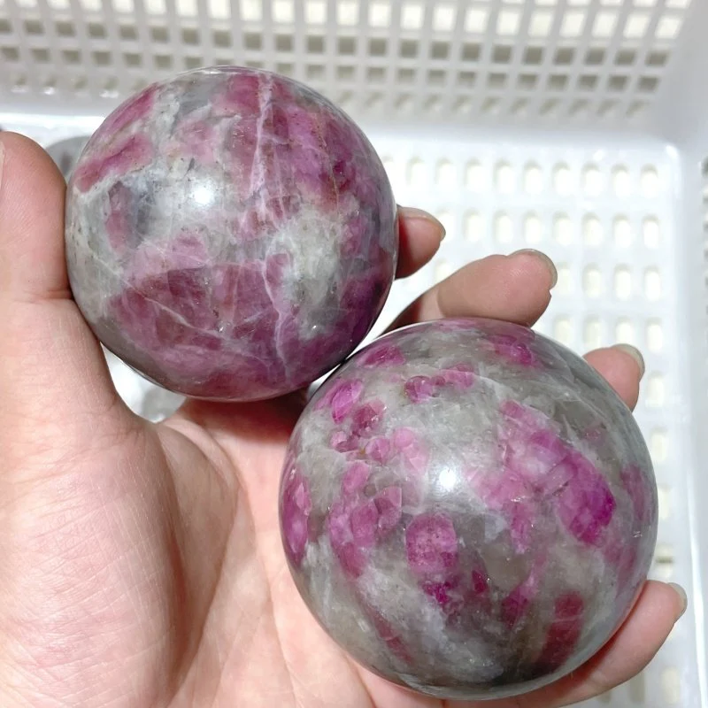 11 Pieces Pink Tourmaline Spheres Balls - Image 6