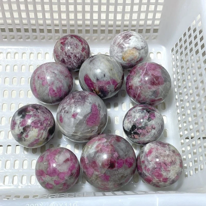 11 Pieces Pink Tourmaline Spheres Balls - Image 8