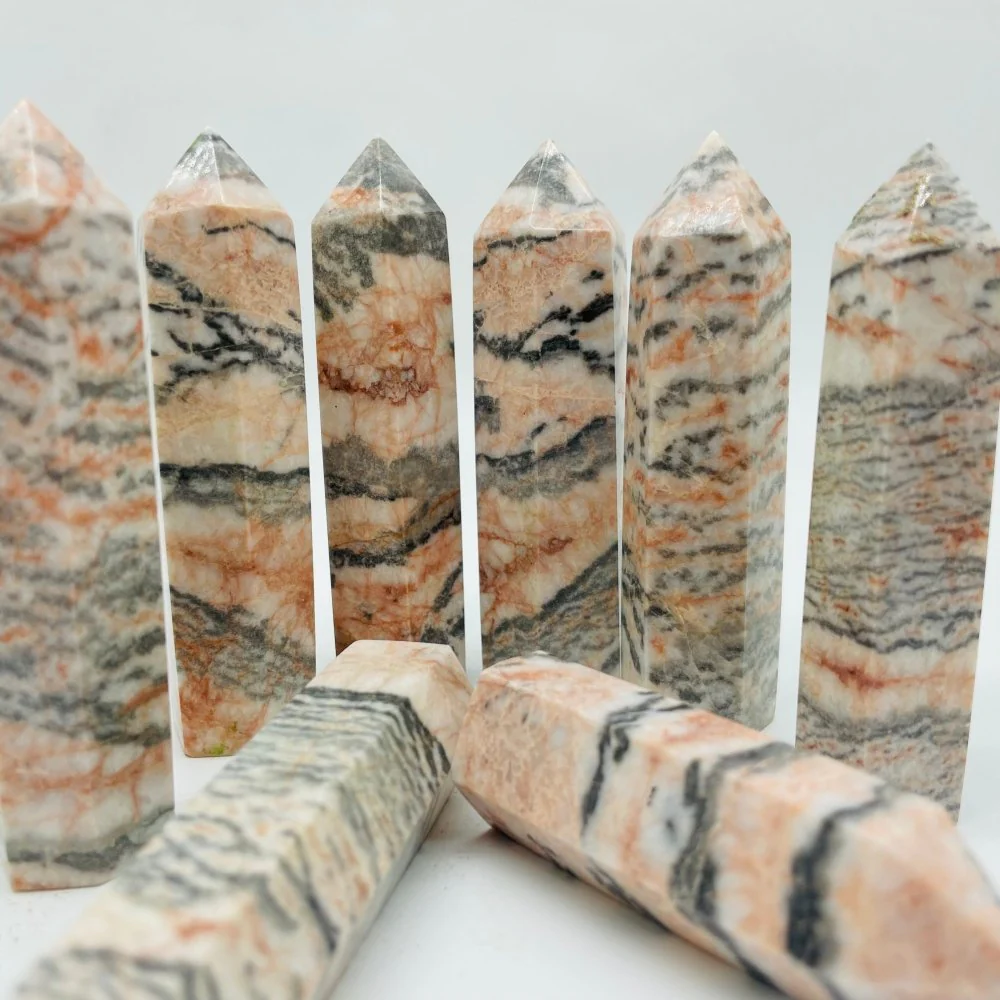 Pink Zebra Stone Tower Points Wholesale - Image 2
