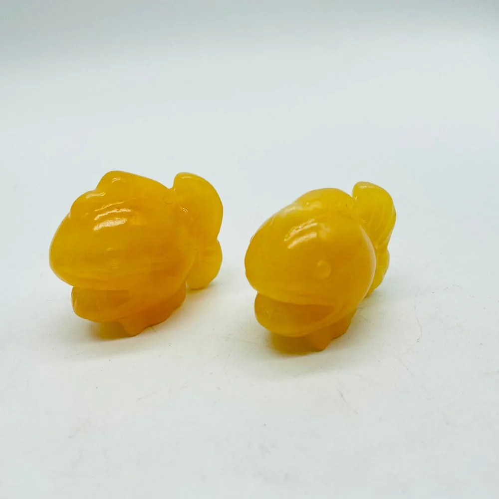 Piranha Carving Wholesale Obsidian & Yellow Calcite - Image 4