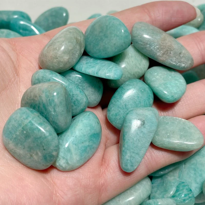 Polished Amazonite Gravel Small Tumbled Mixed Size Wholesale - Image 2