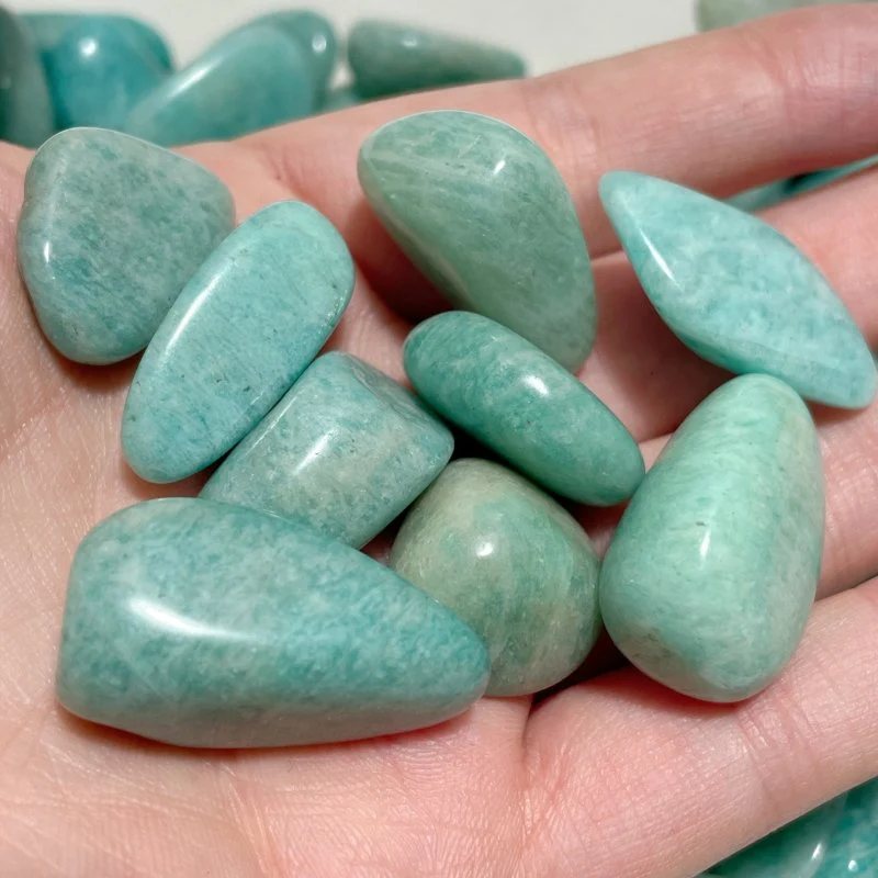 Polished Amazonite Gravel Small Tumbled Mixed Size Wholesale - Image 3