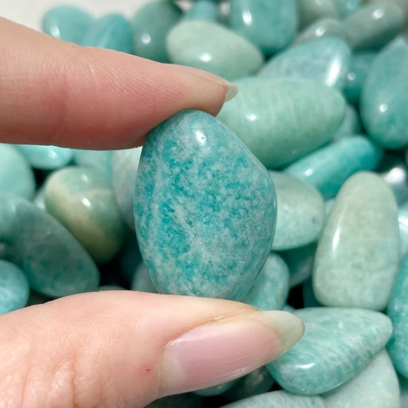 Polished Amazonite Gravel Small Tumbled Mixed Size Wholesale - Image 5