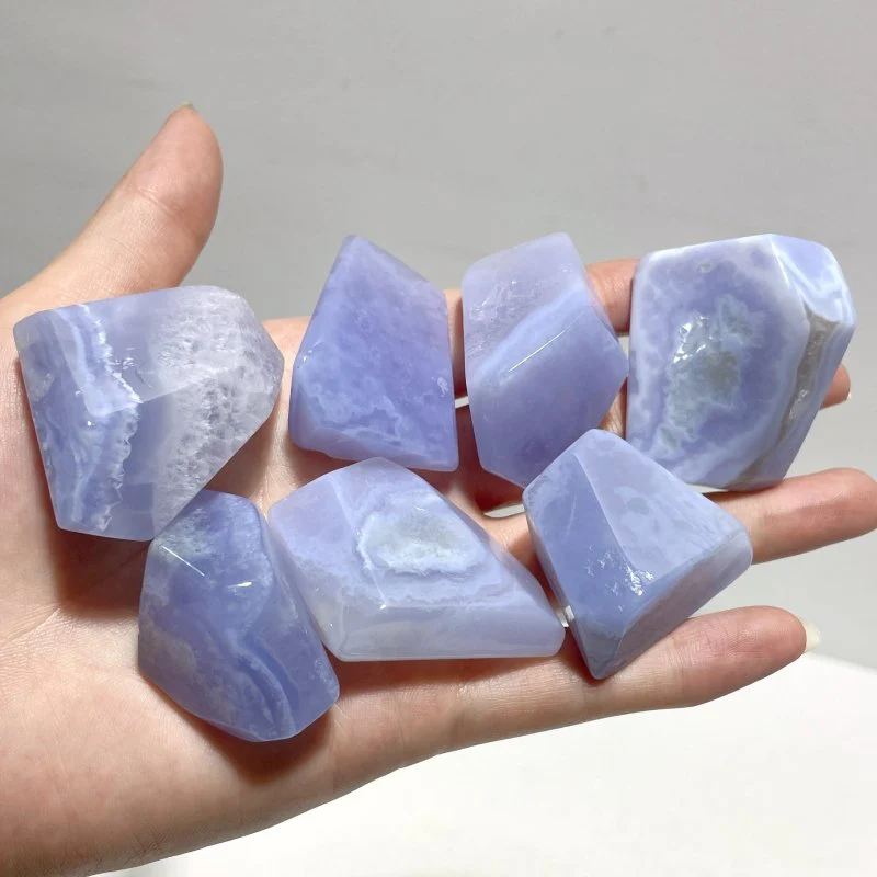 70 Pieces Polished Blue Chalcedony Free Form - Image 3