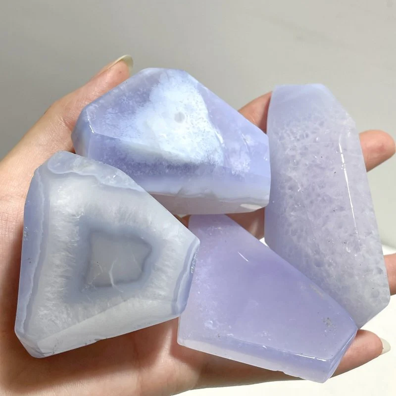 70 Pieces Polished Blue Chalcedony Free Form - Image 8